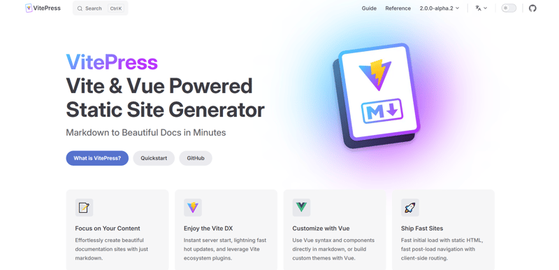 Vitepress 的首页