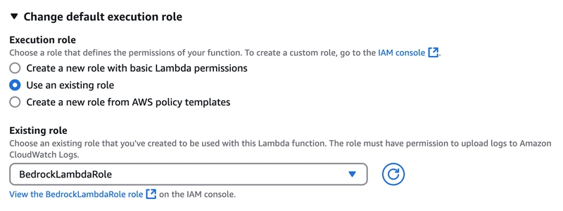 亚马逊Bedrock:开发者和DevOps工程师的实战指南_ 创建角色,点击这里