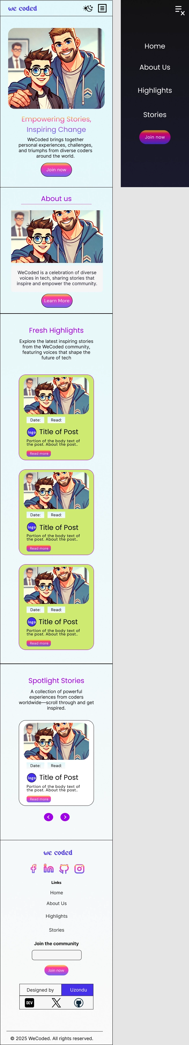 WeCoded2025:影响与创新的庆祝活动——一个动态着陆页的故事_ Figma Design (Figma 设计)