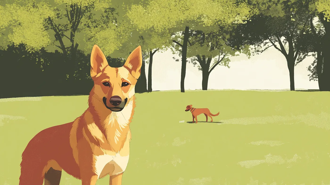 内向的技术经理:低调管理也有大智慧_ Two dogs in a park.