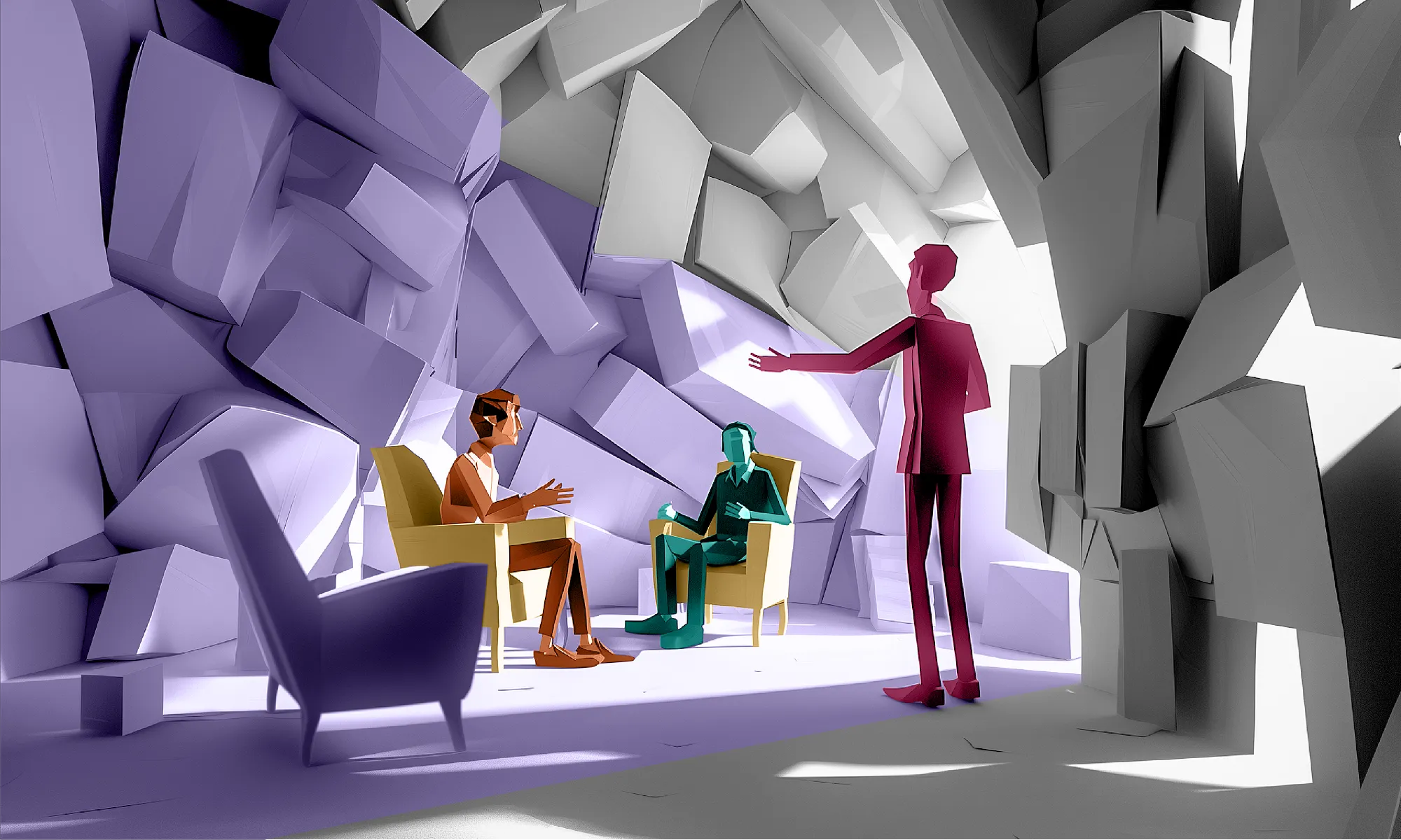 Image of someone stopping a one-on-one conversations