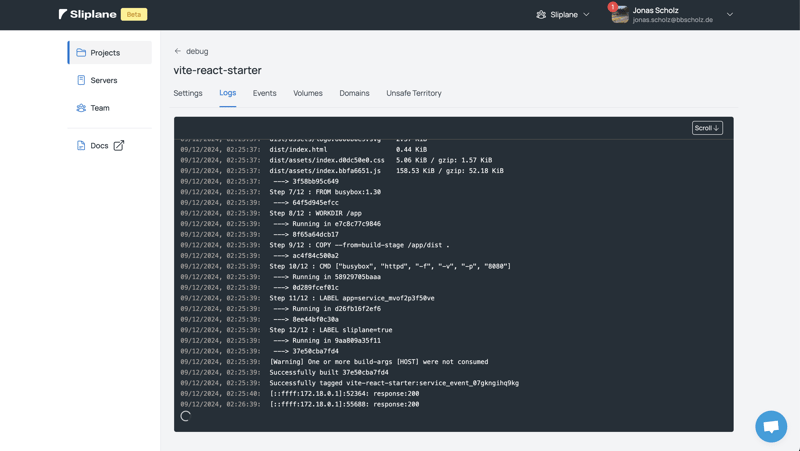 如何将Vite容器化_ Sliplane 日志