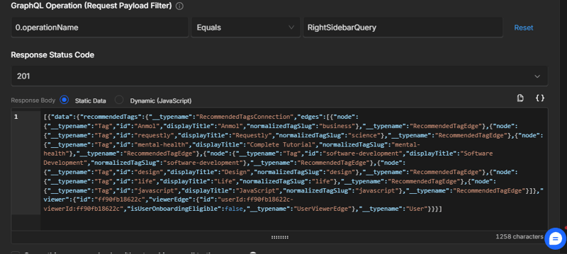 查看更新后的 JSON 响应图片