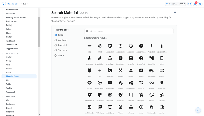 Material Design 图标