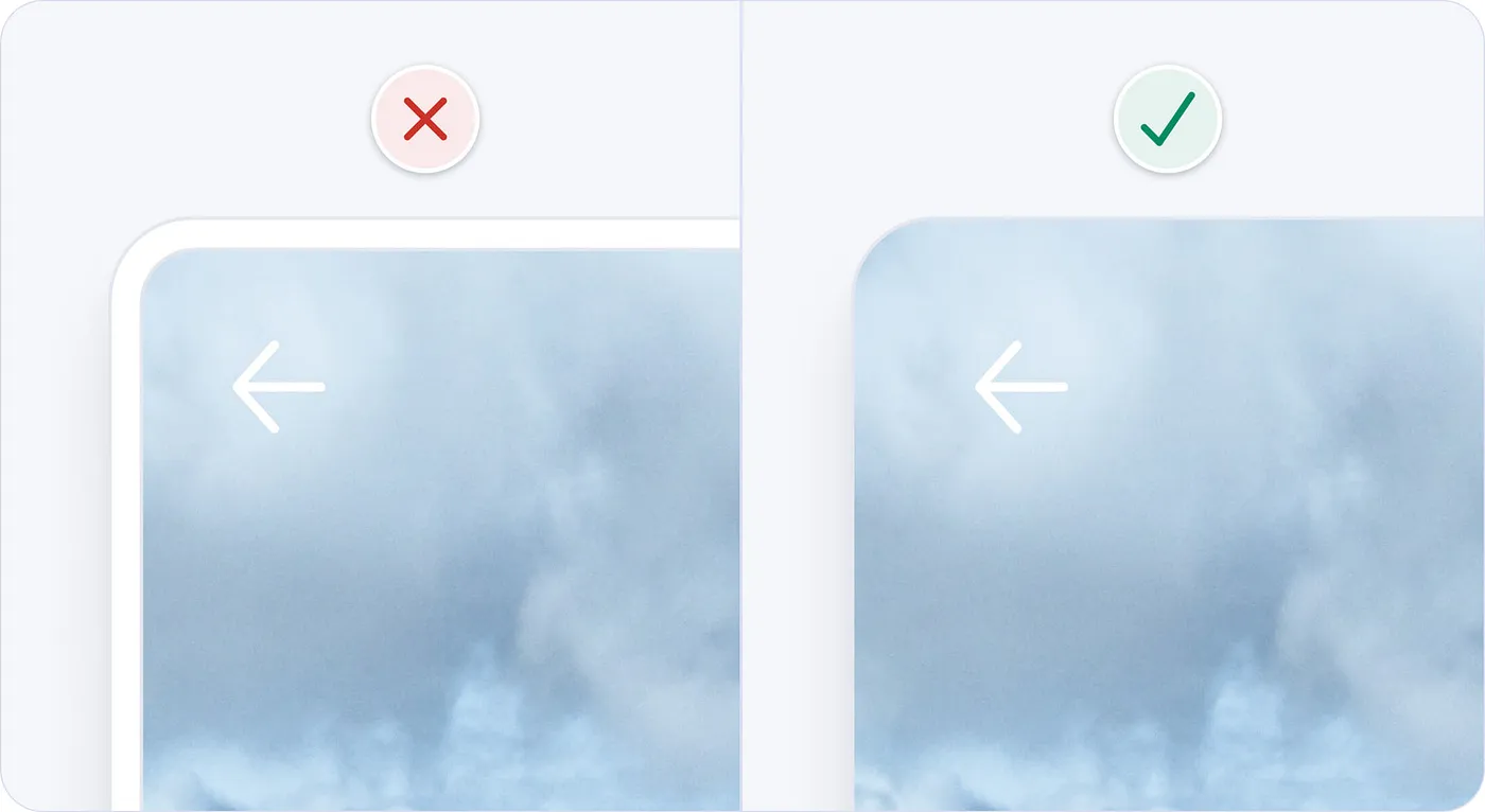 Unnecessary white space and borders are removed to simplify the UI design