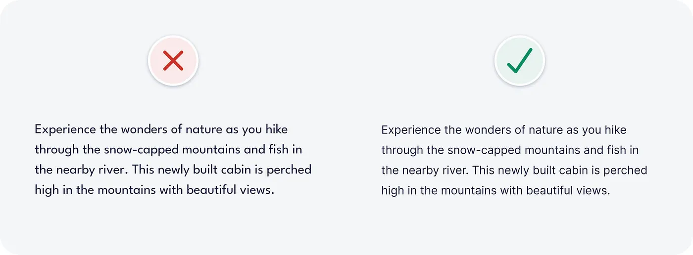 Comparing the x-height of League Spartan and Inter typefaces in an example paragraph of text