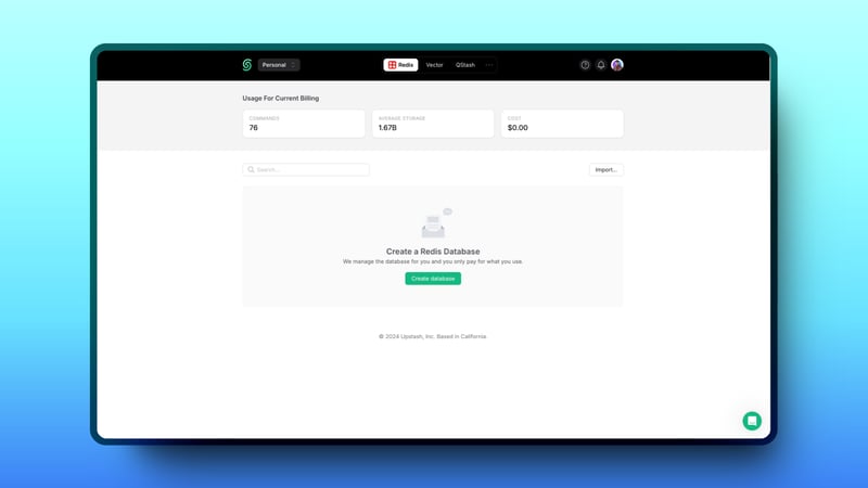 Upstash 控制台图片