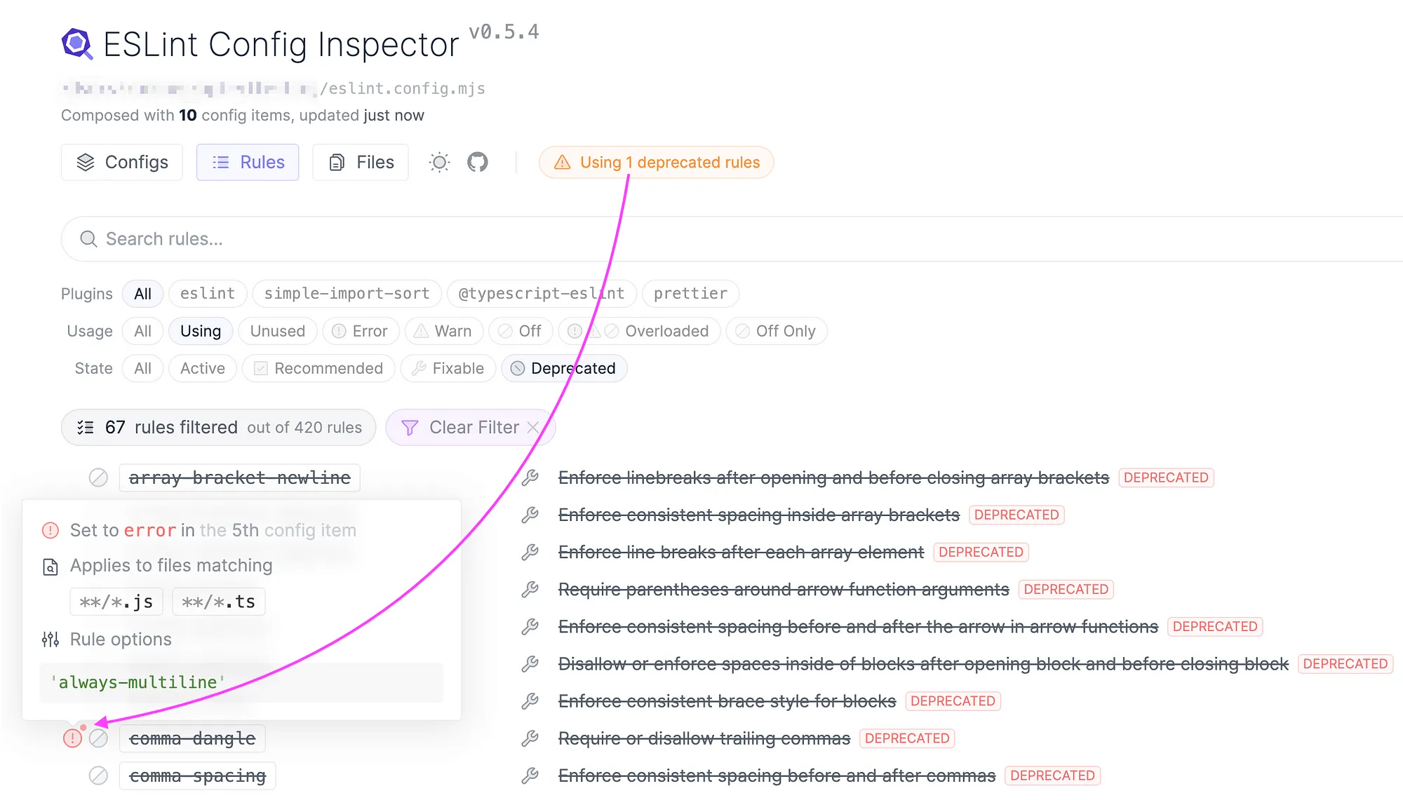 ESLint Config Inspector is a fairly useful tool