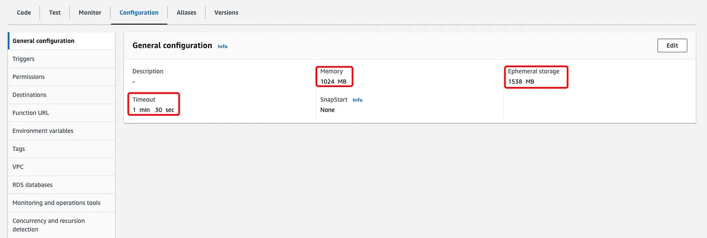 在AWSLambda上用Node.js20+运行Puppeteer和Chromium生成PDF的实战指南_ Lambda配置界面