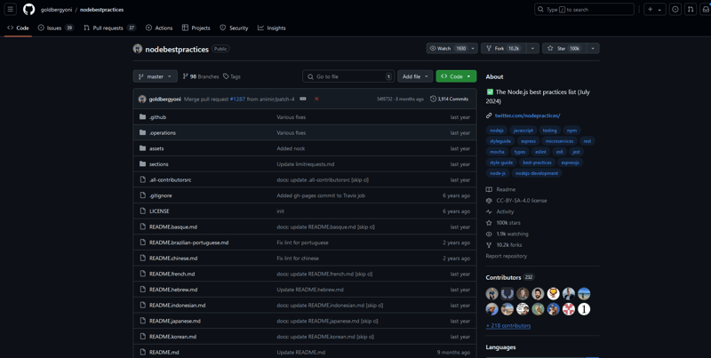 点击查看 Node.js 最佳实践