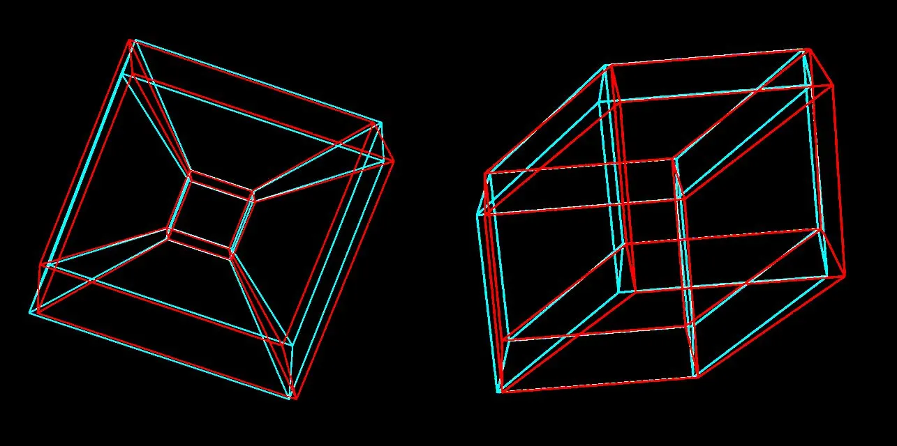 stereographic and parallel projection of a hypercube