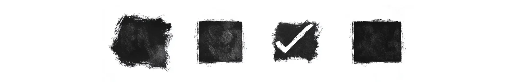 black and white in blot illustration of a survey on white background