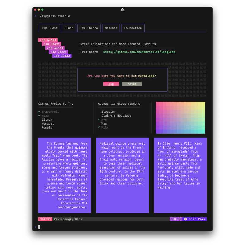 如何用JavaScript打造漂亮的终端界面(TUI)!_ 魅力 CLI Ligloss