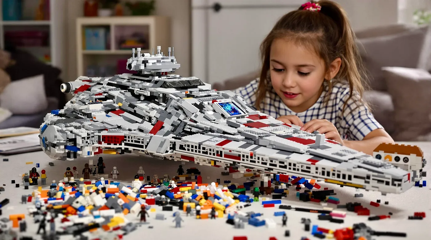 生成音乐的现状与发展引发的思考_ Young girl building a starship out of legos