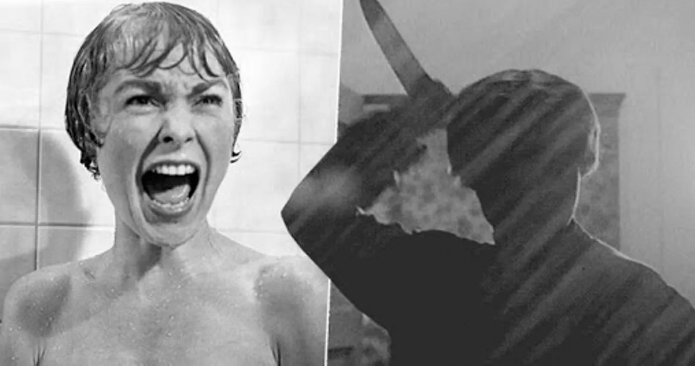 Shower killer scene from the movie Psycho \(1960\) by Alfred Hitchcock