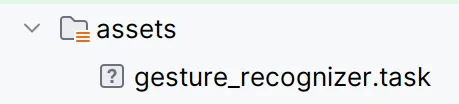The gesture_recognizer.task in the assets source set