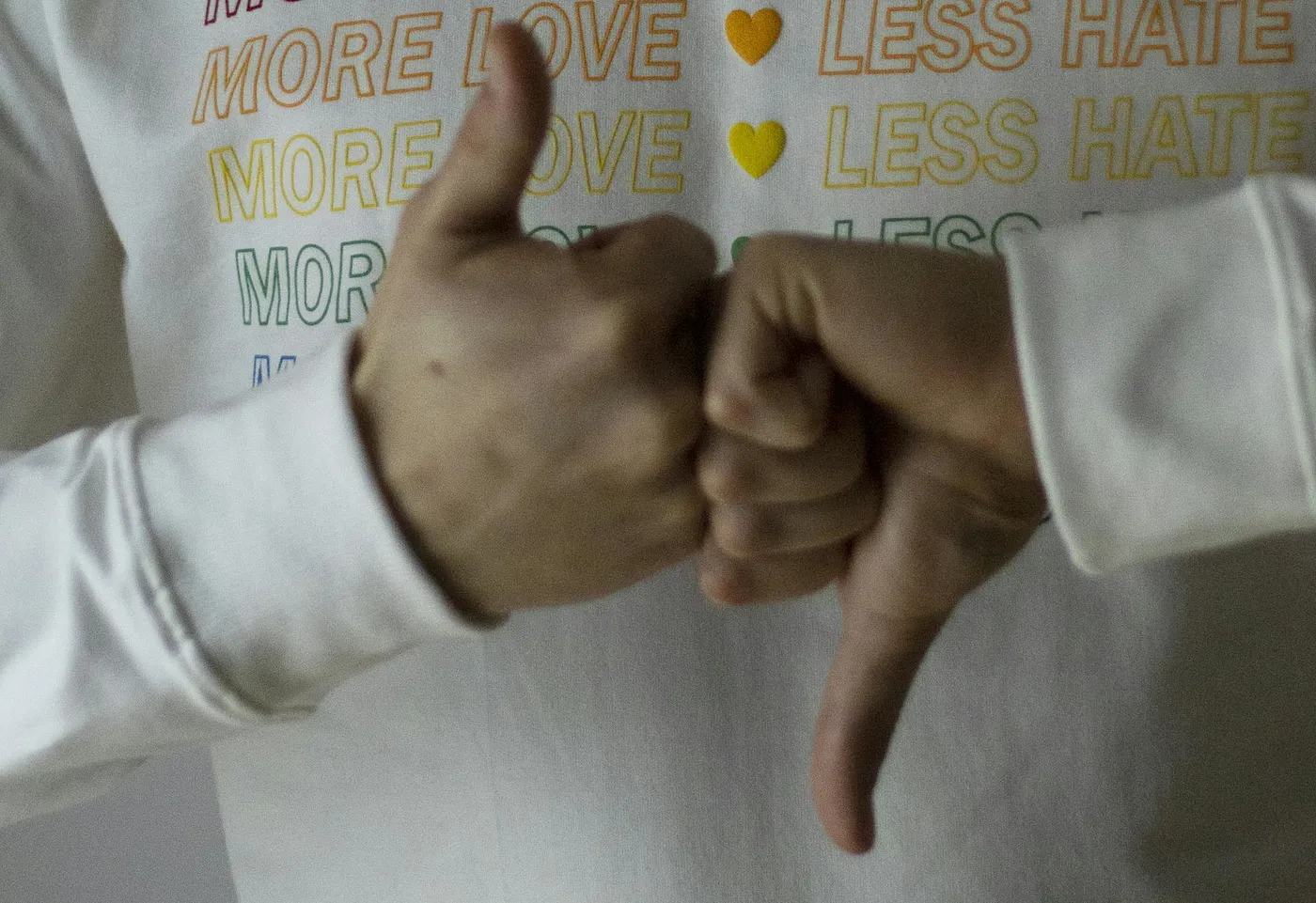 Photo of thumbs up and thumbs down