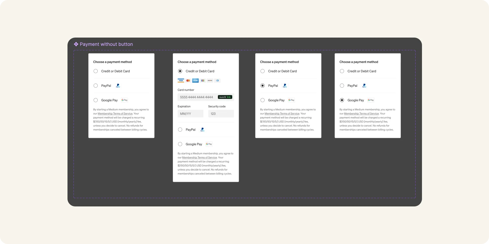 Controlling component variants