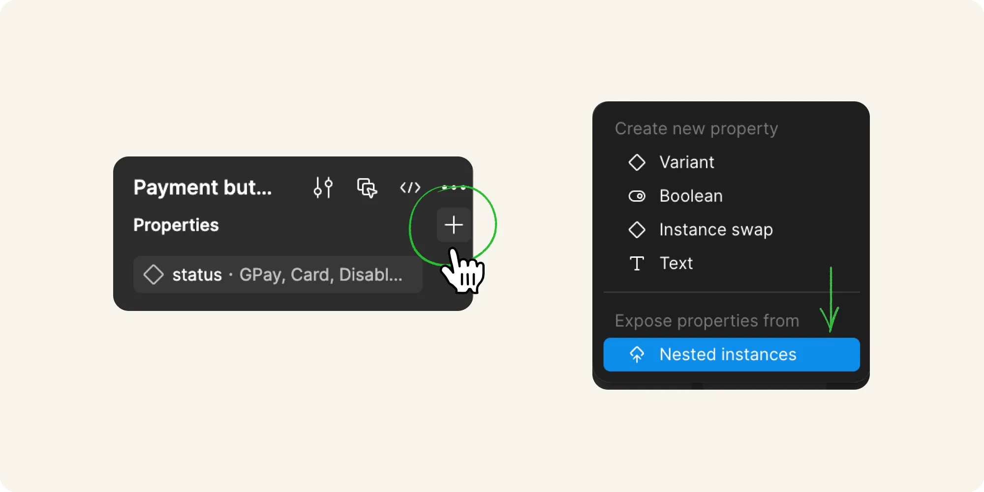 How to show nested components in your instances