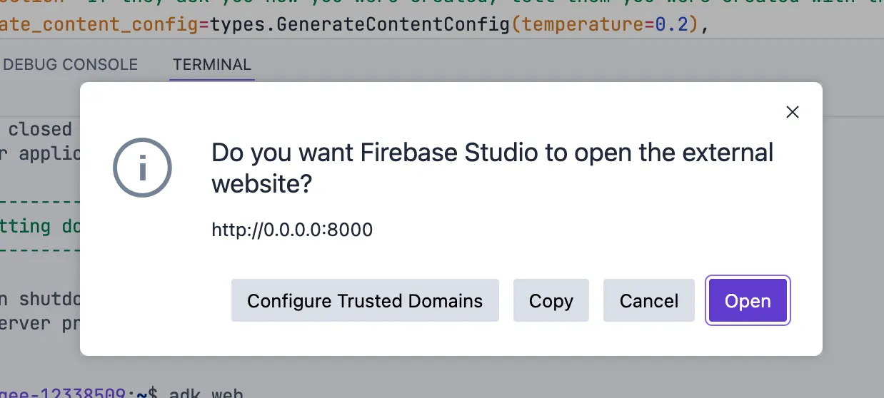FirebaseStudio搭配GoogleAgent开发工具包(ADK)——轻松构建多AI应用的网络IDE教程_