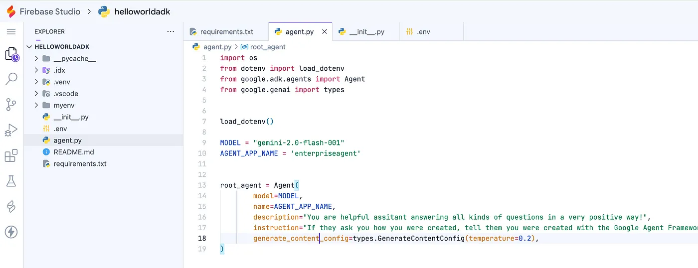 FirebaseStudio搭配GoogleAgent开发工具包(ADK)——轻松构建多AI应用的网络IDE教程_