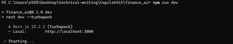 如何用开源工具打造一个智能财务助手🚀——基于MaybeFinance和CopilotKit的实战教程⎈_ 初始应用的运行情况
